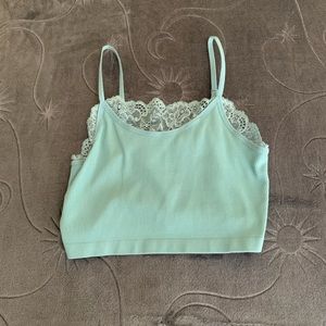 Mint Bozzolo Cropped Tank
